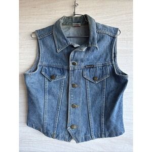 Vintage Watch L.A Denim Jean Vest Sz Small